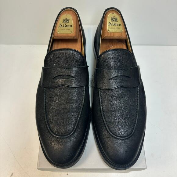 WORN ONCE Brunello Cucinelli Black Calf Penny Loafer Made in Italy EU 44 US 11 D main image 6